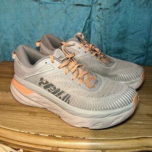 Gray Bondi 7 Hoka Sneakers